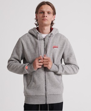 Superdry OI Winter Cali Cipzár Férfi Kapucnis Pulóver Szürke | FBXAD2036